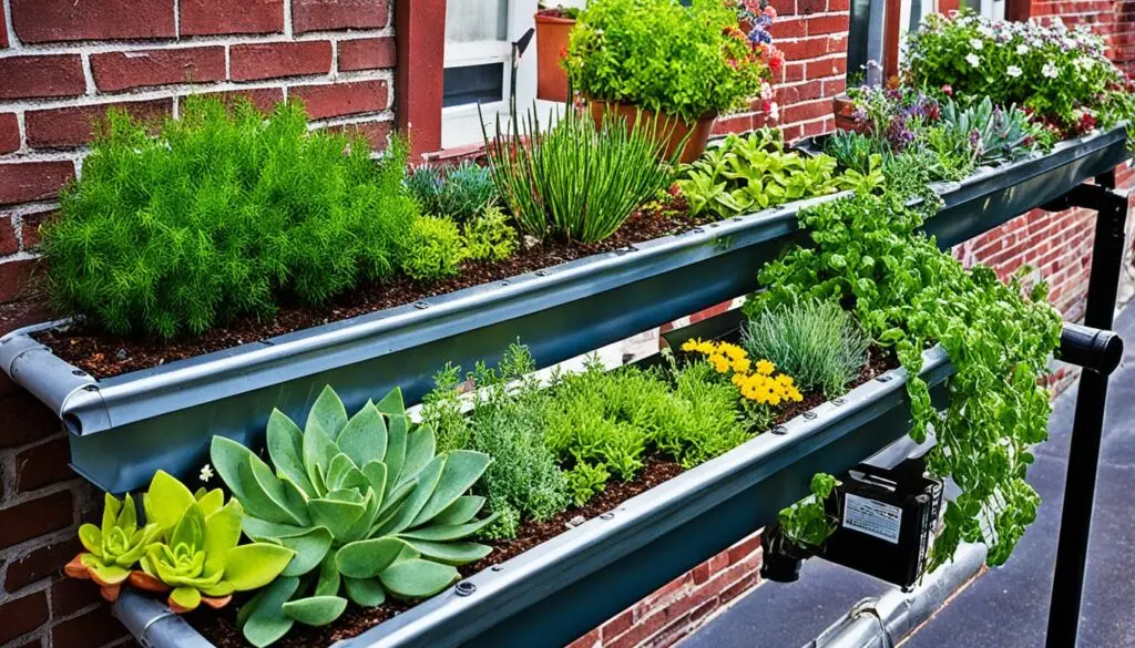 rain gutter gardens