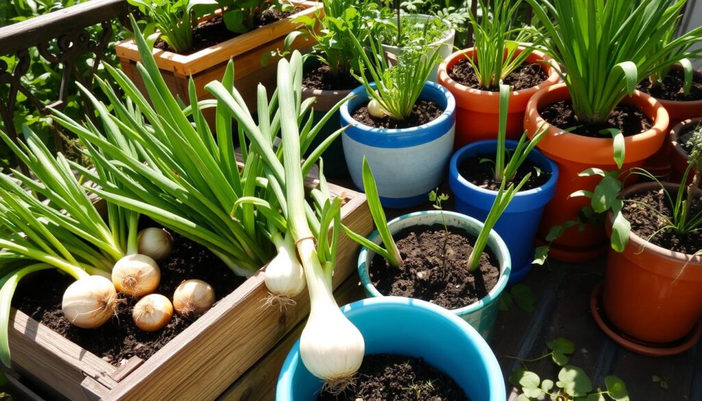 Growing onions in containers