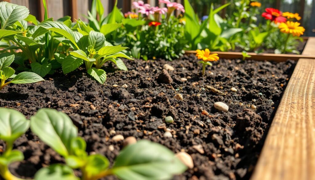 Raised garden bed soil