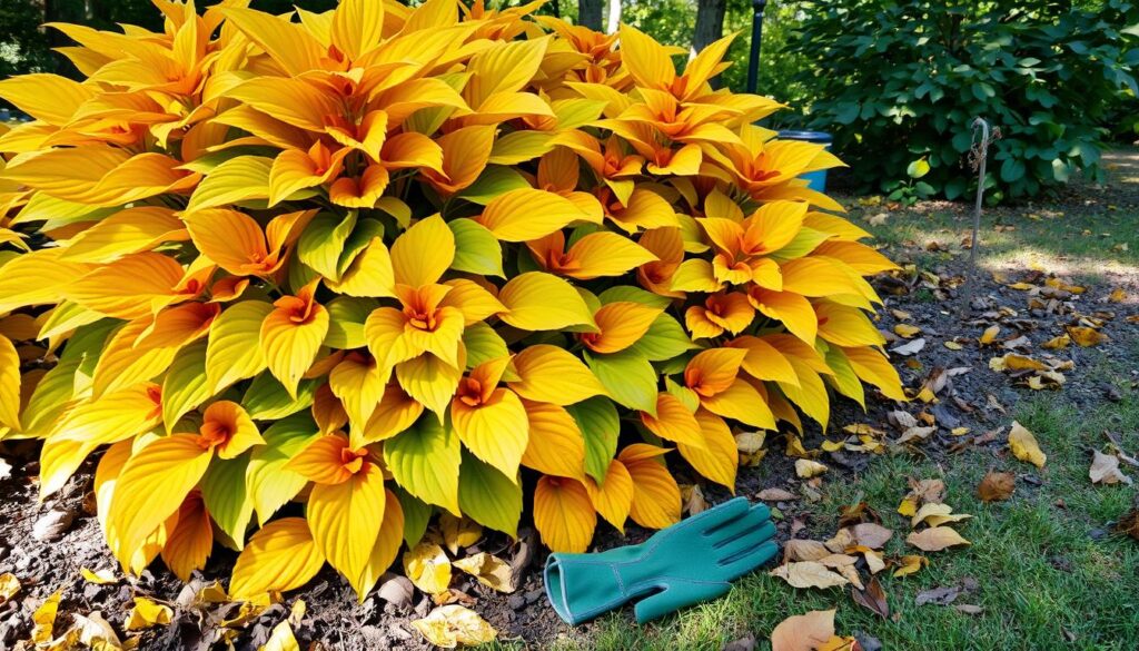 fall hosta clean-up