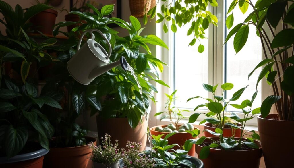 watering houseplants