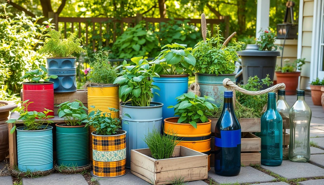 "DIY Container Gardening Ideas Using Recycled Materials"