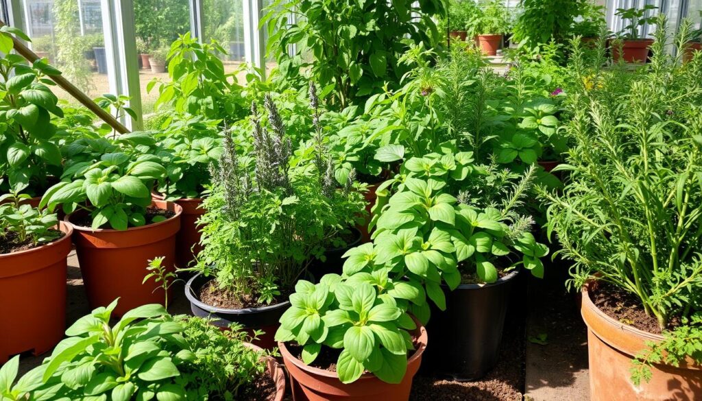 Greenhouse herbs