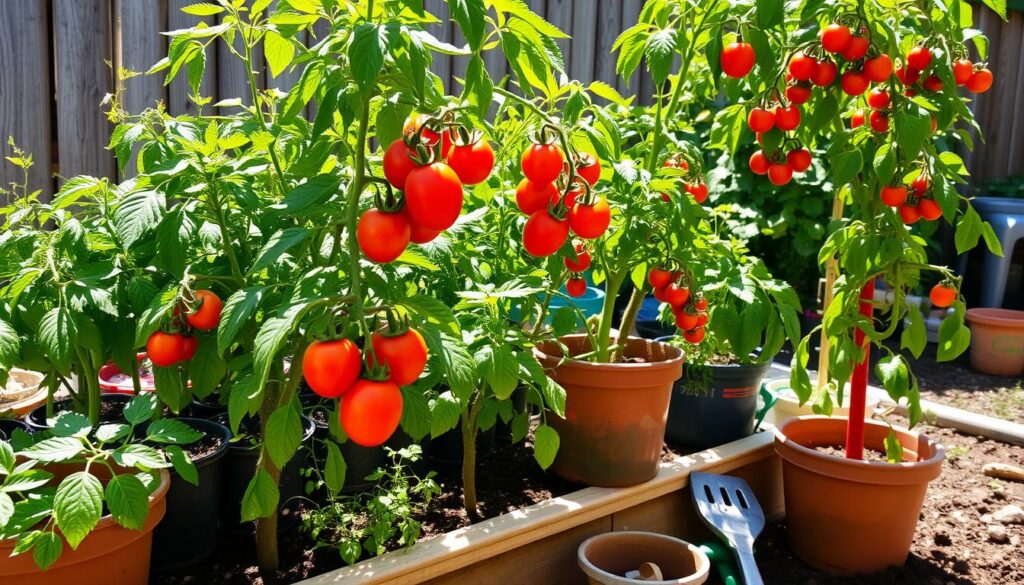 Growing Tomato plants in containers