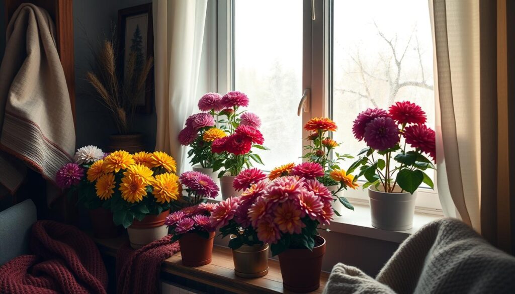 Overwintering potted mums