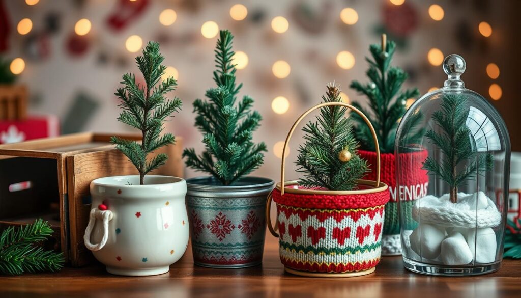 mini christmas tree containers