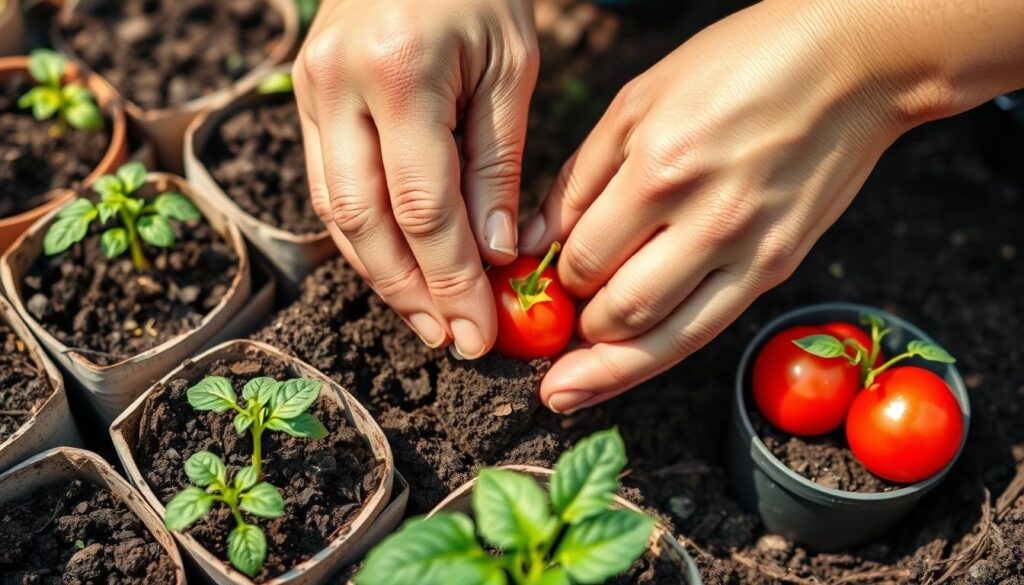 planting tomato seeds