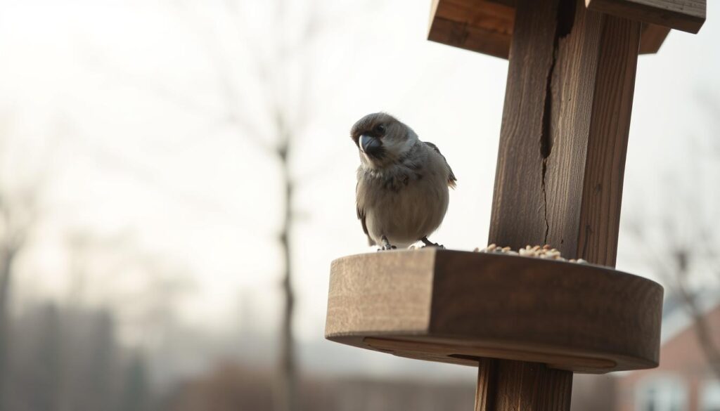 bird feeding in late winter