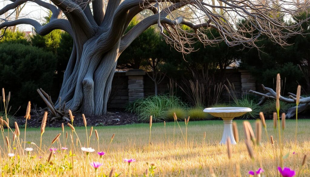 bird-friendly garden late winter