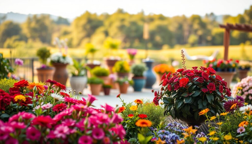 colorful garden arrangement