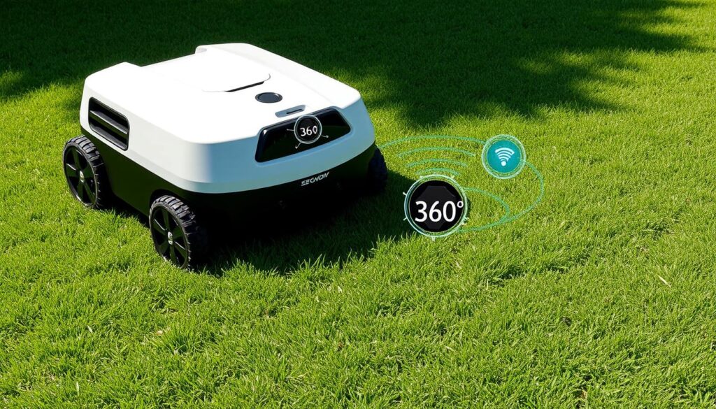 Segway Navimow 360 robotic lawn mower with its 360-degree vision system - top 5 robotic lawn mowers 2025