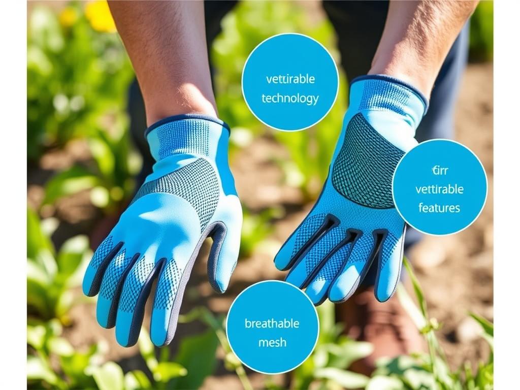 Cool Job Garden Gloves showing cooling technology and breathable design for hot weather gardening - Garden Gloves 2025 Buyers Guide