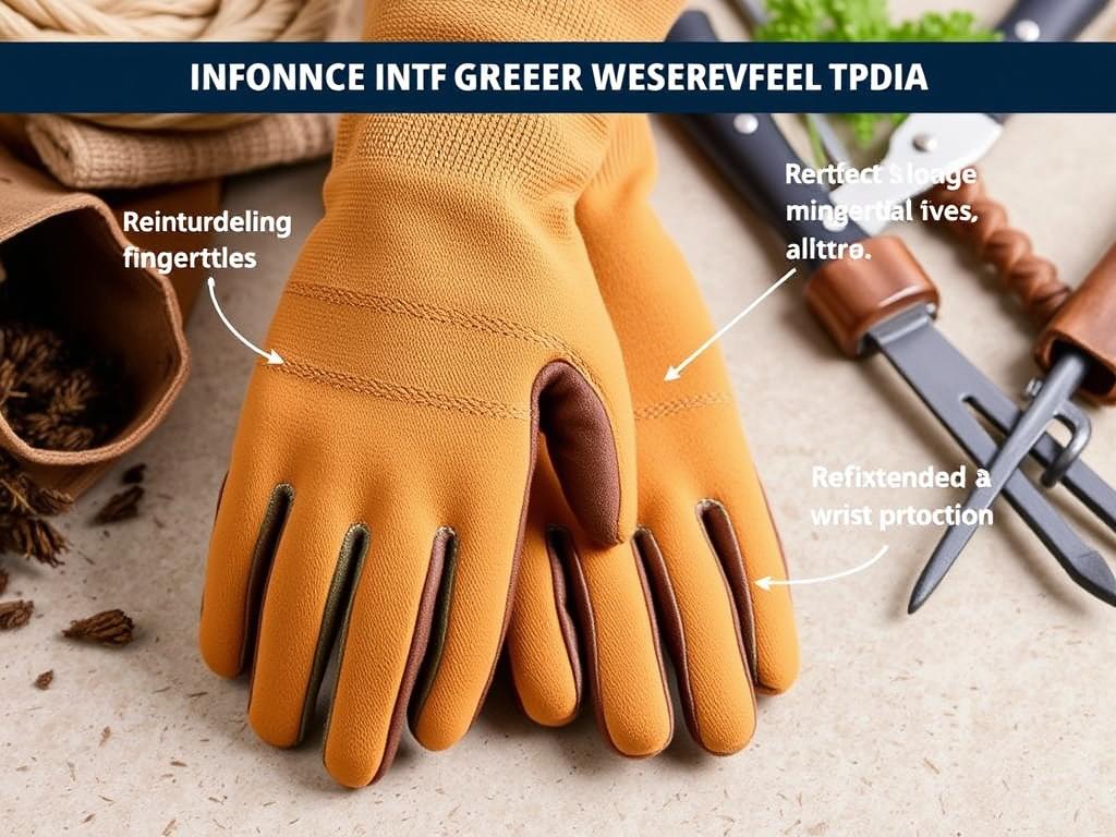 Garrett Wade Puncture-Resistant Garden Gloves with reinforced fingertips and extended wrist protection - Garden Gloves 2025 Buyers Guide