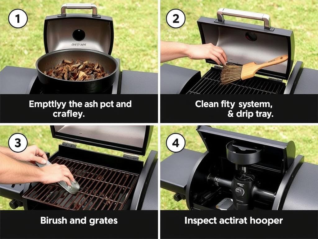 Step-by-step cleaning of a pellet grill showing maintenance procedures - Top Pellet Smoker Grills for 2025