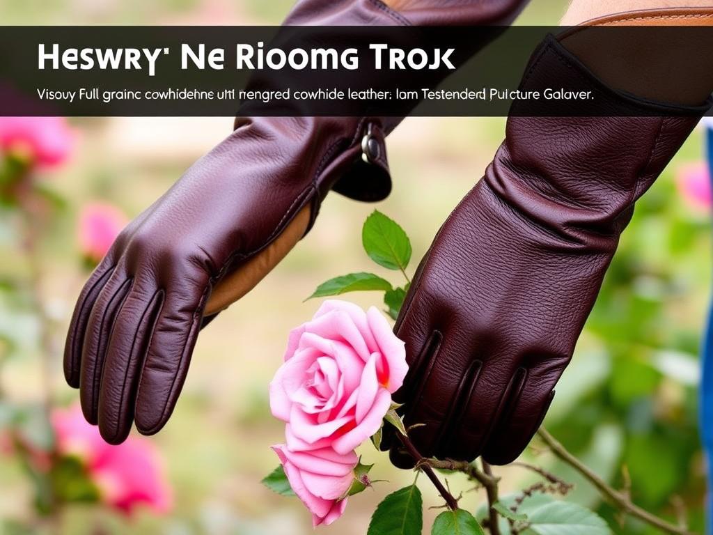 Woheer Leather Thorn Proof Garden Gloves showing full-grain cowhide construction and reinforced palm - Garden Gloves 2025 Buyers Guide