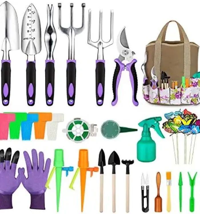 Garden Tools Set 83 Piece Tools Set Included, Heavy Duty Aluminum Gardening Tools